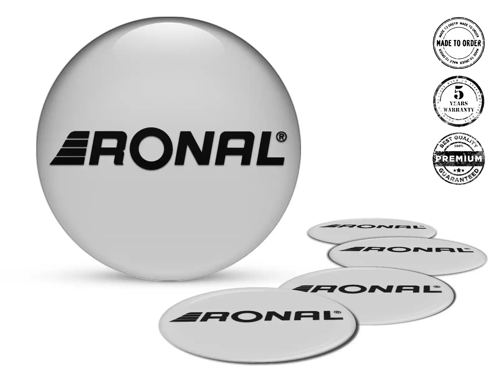 Ronal Calcomanías Bombadas Custom Logos Premium de Aro